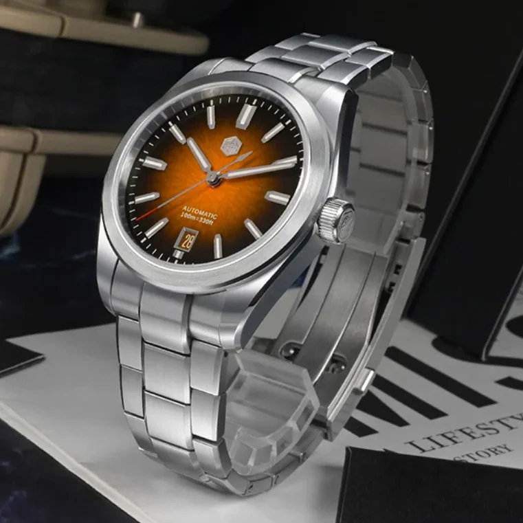 San Martin Men Automatic Watch 39mm Mechanical Wristwatch 10Bar Waterproof Luminous Sapphire 
