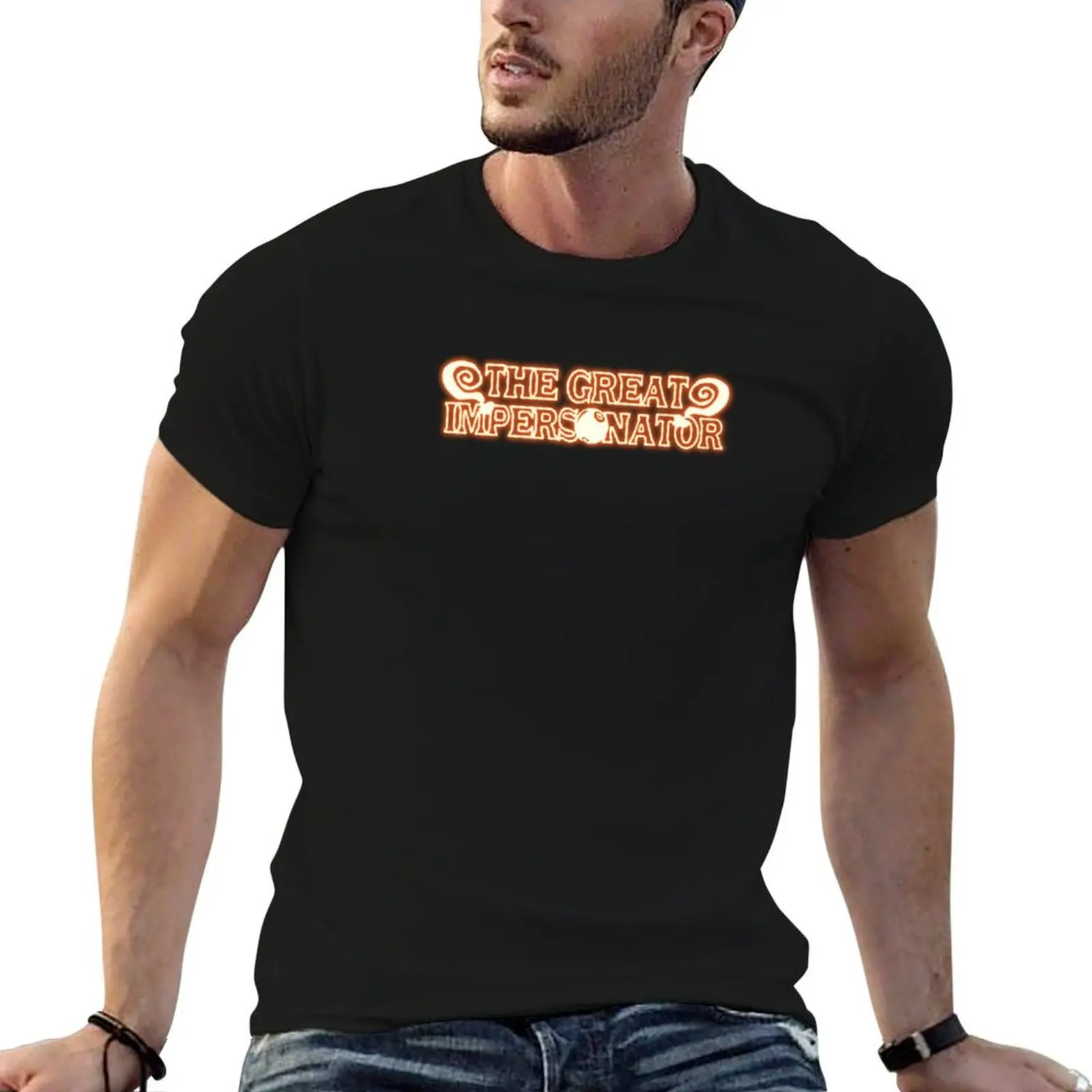 

The Great Impersonator Question Marks 8-Ball Neon Glow T-Shirt man t shirt heavy cotton anime t shirts oversize T-Shirt