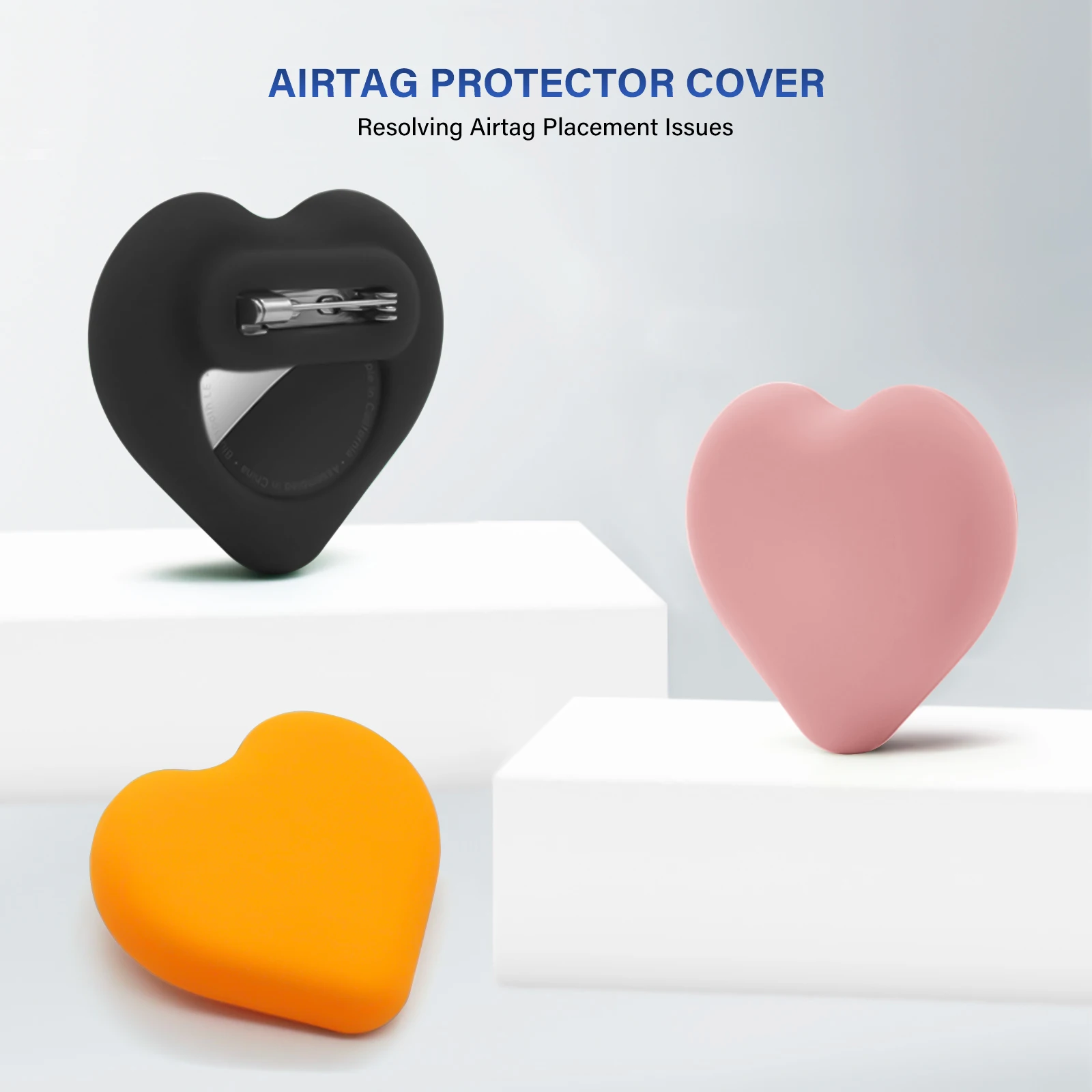 어린이를 위한 AirTag 숨겨진 홀더, 안전핀이 있는 실리콘 AirTag 케이스, 어린이, 노인, 수하물, 의류를 위한 추적기 분실 방지 커버