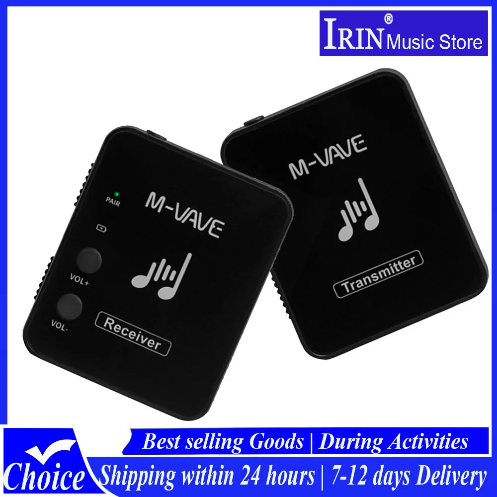 

M-vave WP-10 2.4G Wireless Earphone Monitor Rechargeable with Volume Button Transmitter Receiver Support Stereo Mono Cuvave