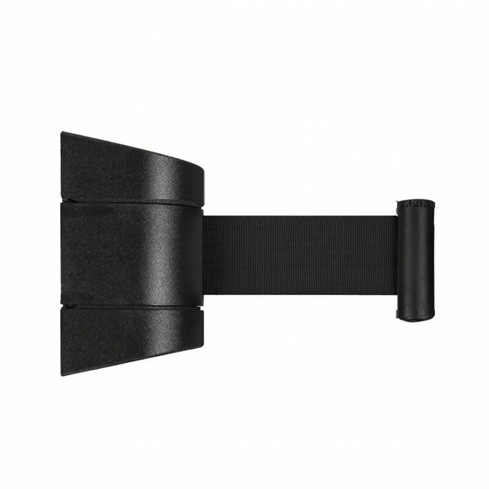 Space Saving Wall Mounted Barrier with Retractable Belt Tape for Crowd Control Access Restriction in Corridors