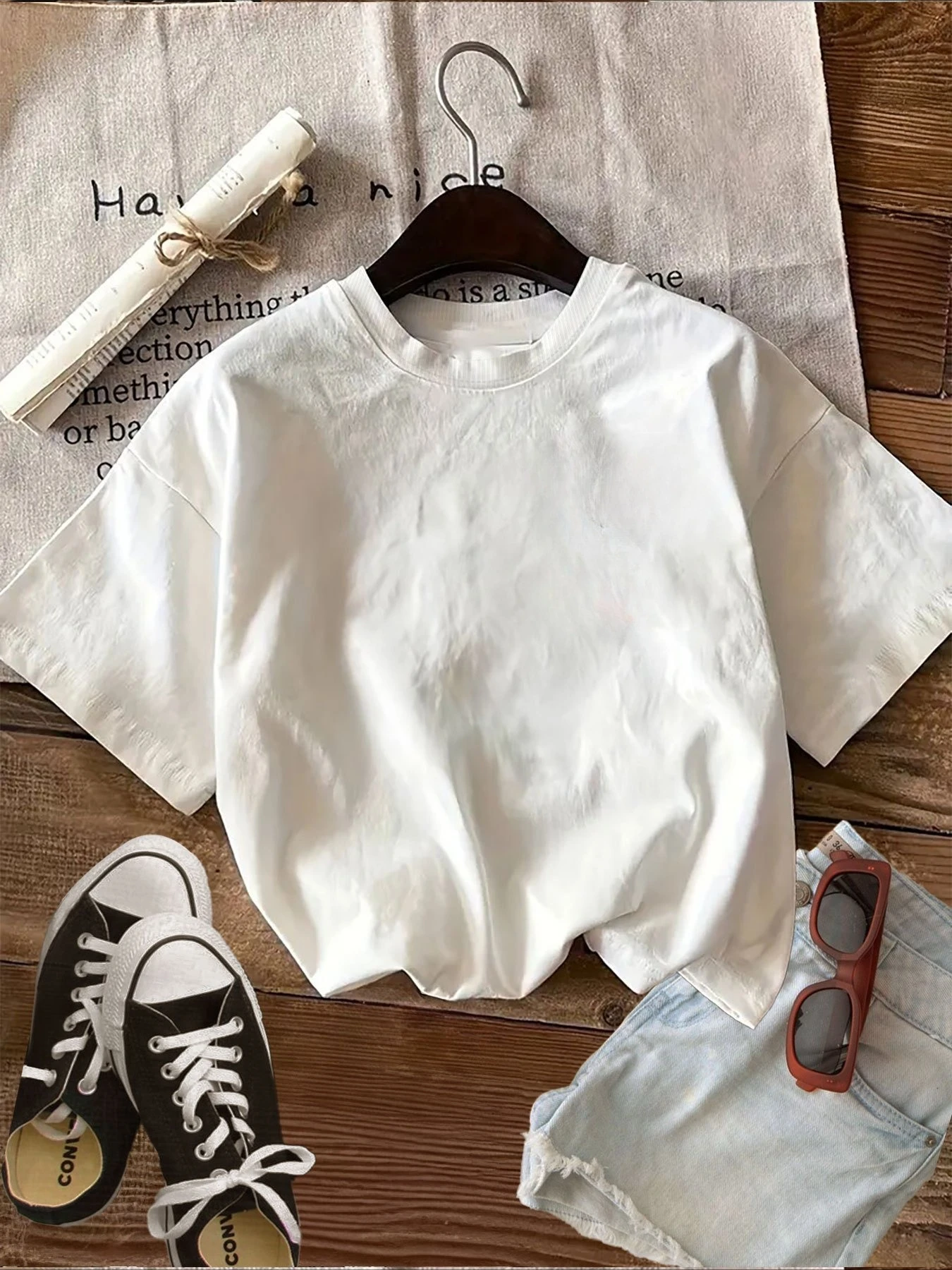 Lässiges Damen-Grafik-Top T-Shirt mit Kawaii-Katzen- und Pfoten-Print, Katzenmama-Club-Print, Rundhals-Kurzarm-T-Shirt, Damenbekleidung – Detail 4