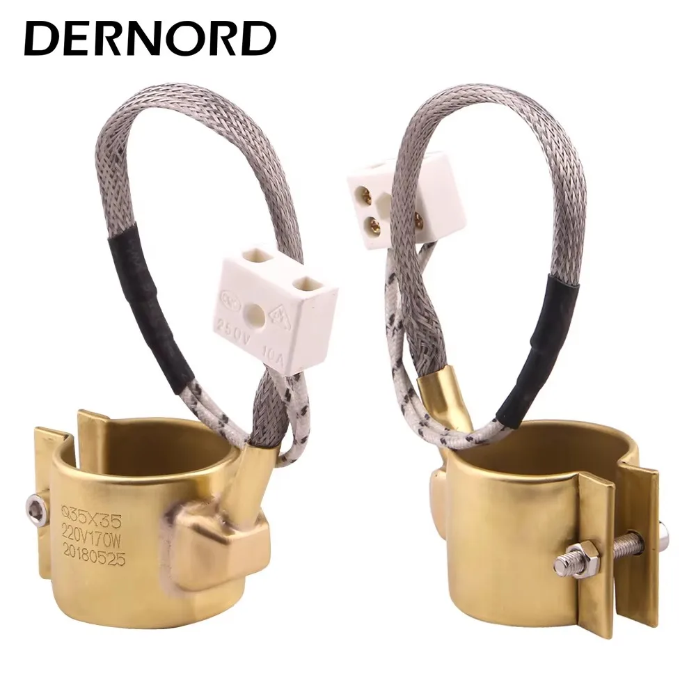 DERNORD 2PCS Elektrische Koperen Vat Messing Band Heater voor Extruder 220V Injectie Ring Verwarmingselement 35X35/40X30/40X40/50X30