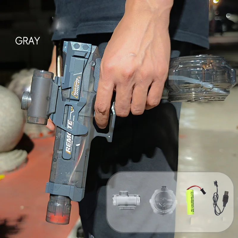 Fire Rat Ice Rat Volautomatisch elektrisch waterpistool met vuurspray, knipperende lampjes en terugslagsimulatie, groot bereik, grote capaciteit, geschikt voor kinderen en volwassenen, strand- en