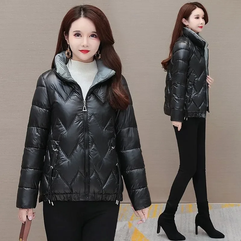 Women Large Size 4XL Puffer Tops Coat Winter Female Stand Collar Parkas Jacket Korean Ladies Matte No Wash Cotton Padded Outwear