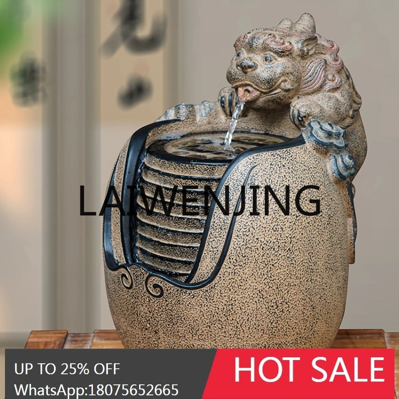 RWJ Flowing Water Ornaments Circulating Water New Chinese Style Table Decoration Tea Room