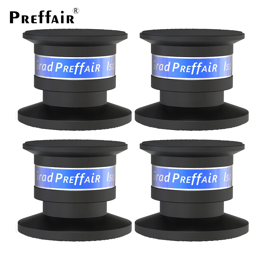 4PCS Aluminium Schwarz & Silber Stoßfest Spike + Pad Isolation Stehen HiFi Verstärker (Schwarz) CD DVD Player Lautsprecher Füße Matte Halter