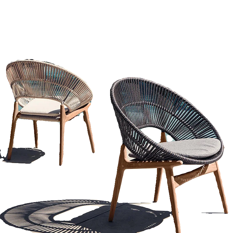 Nordic Freizeit Massivholz Rattan Sofa Outdoor Einzelvilla