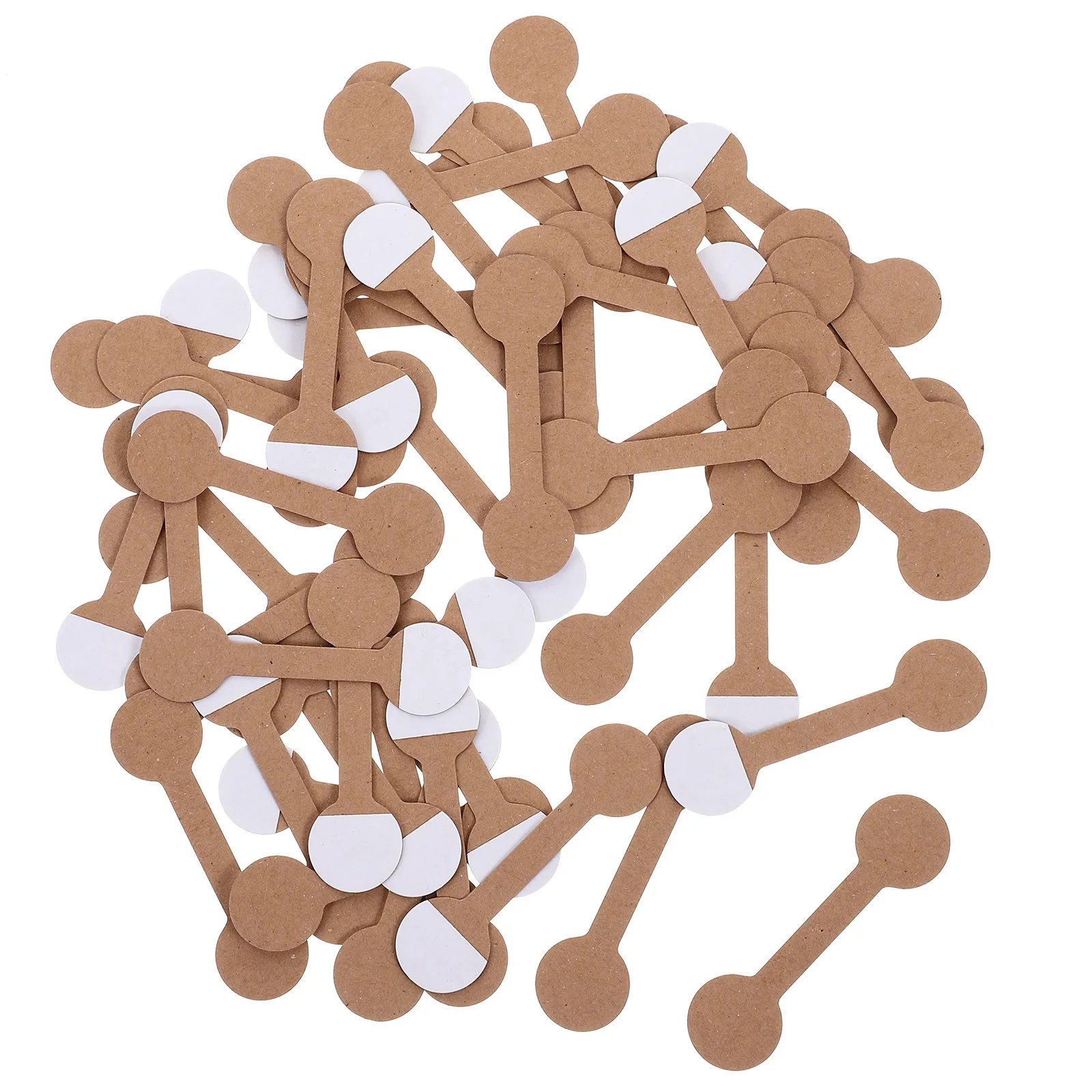 100Pcs Adhesive Blank Kraft Paper Price Tags for Jewelry Marking Rings Clothing Shoes Stationery Display Labels