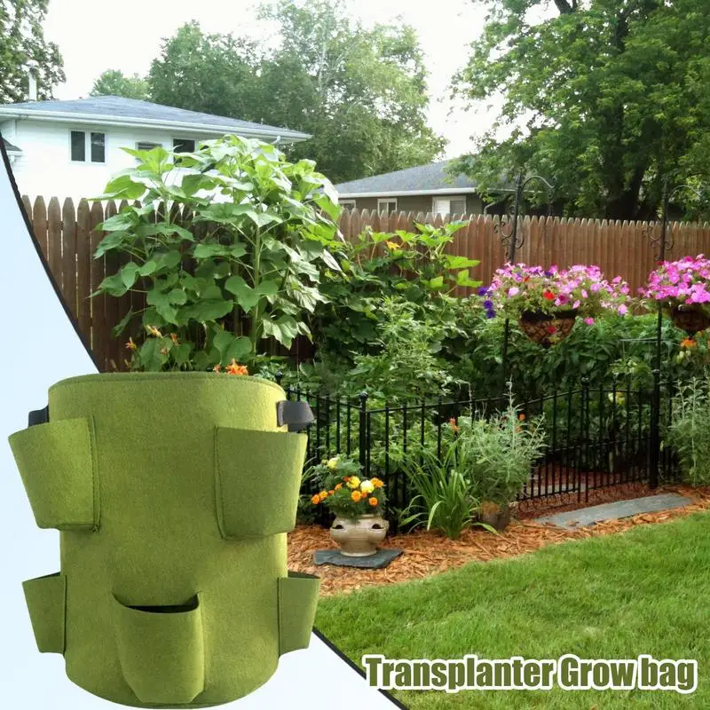 

Strawberry Grow Bags Felt Garden Plant Growth Bag Space-Saving Fabric Pots For Backyards Balconies Courtyards Apartments