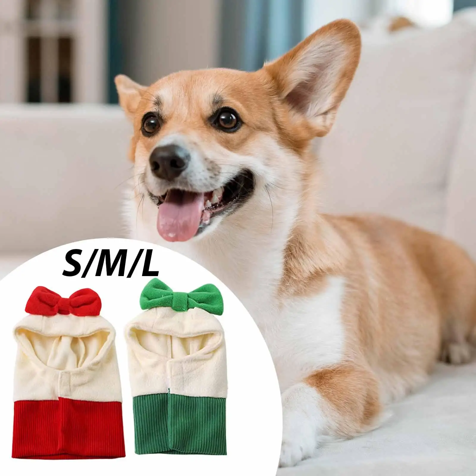 Dog Warm Winter Hat Pet Hat Costume Hoodie Reusable Headgear Earmuffs Ears Cover for Festive Party Walking Training Christmas