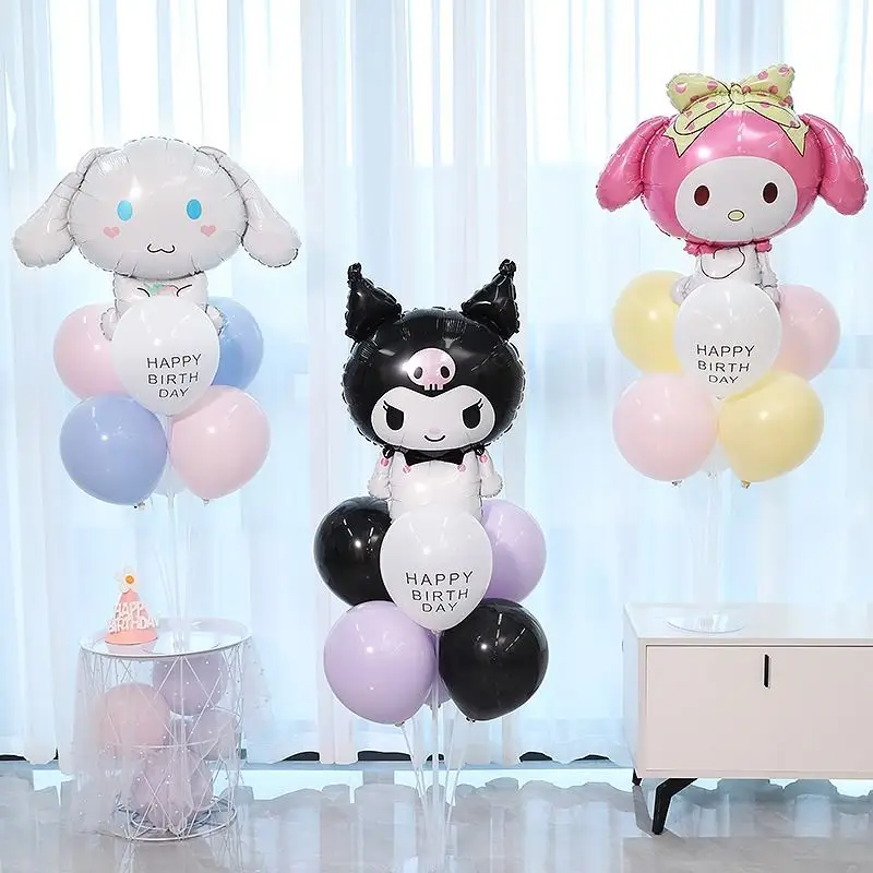 

Sanrio Cinnamoroll Kuromi My Melody Мультяшные воздушные шары украшения день рождения декорация сцена раскладка стол поплавок