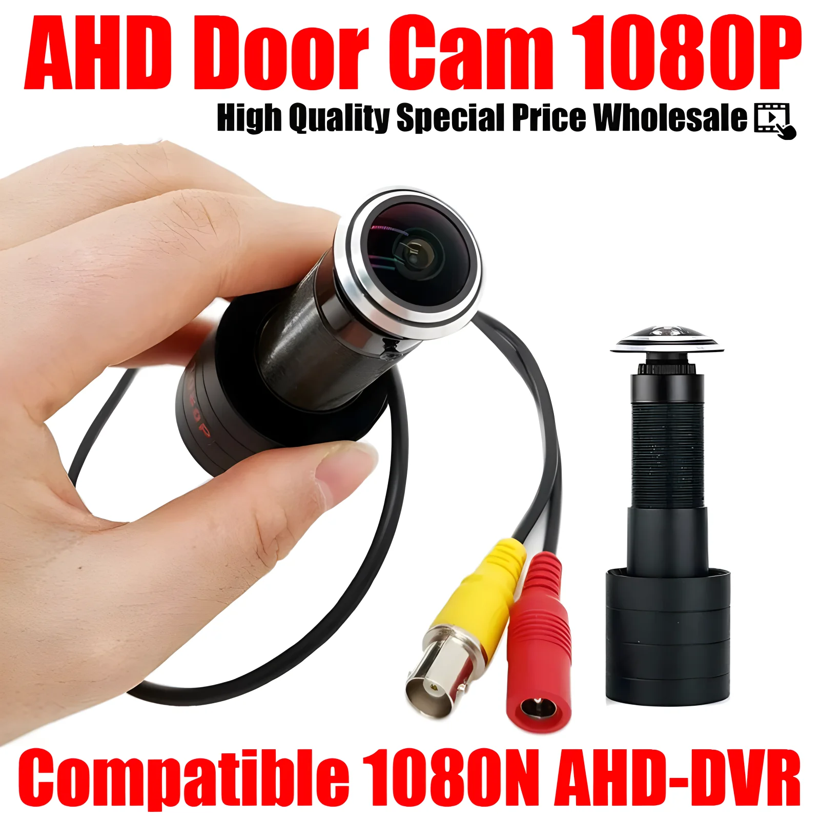 

1.7mm panorama Fish-Eye 1080P Door Cat Eye Metal Color Wide View CCTV Door AHD Camera Viewer Adjustable For Home Security 2MP