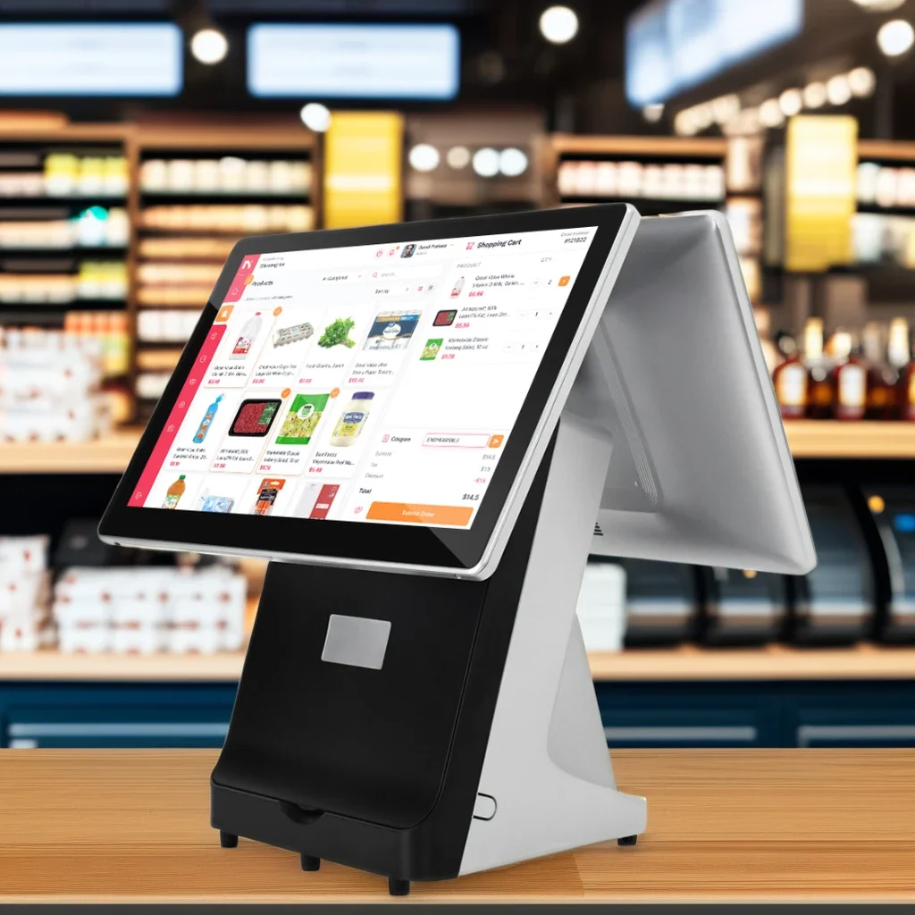 

15'' Dual Touch Screen POS Monitor All In One Restaurant Cash Register Cashier POS Machine