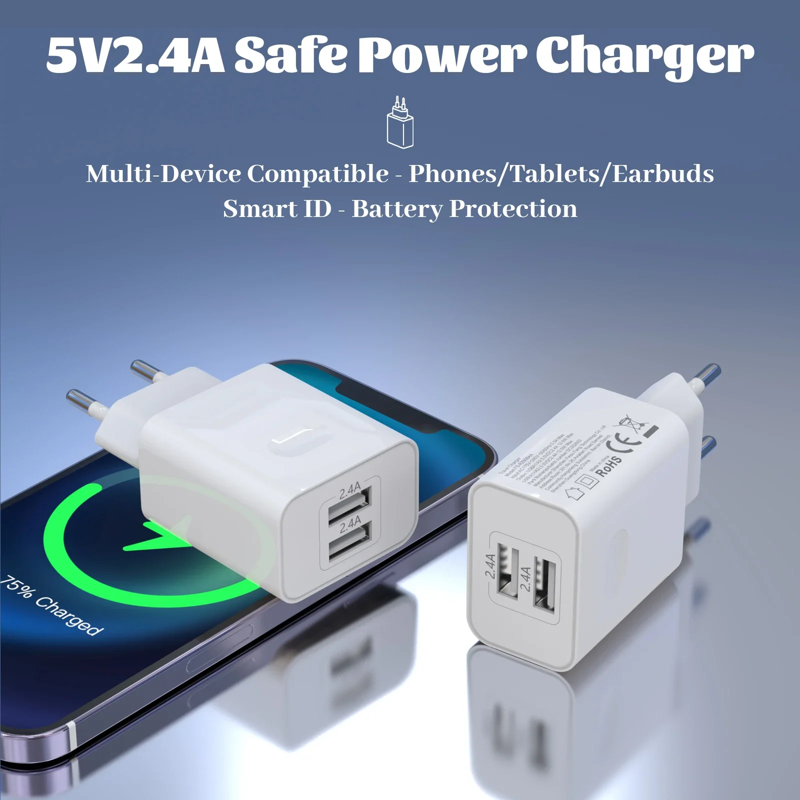 USB A charger for iPhone 16 15 14 Plus Pro Max 13 12 11 SE for Samsung Android adapter, for iPhone charger power 2 USB A  plug