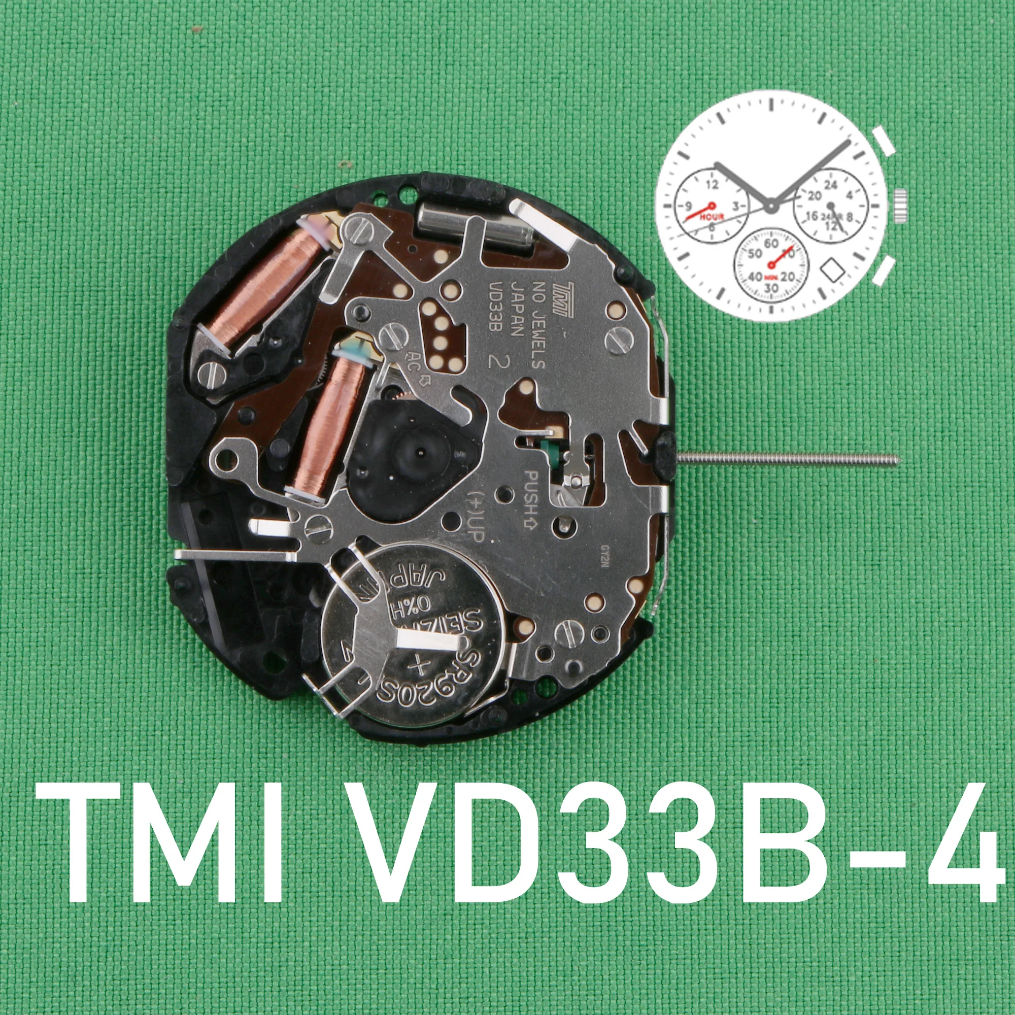 

Часы TMI VD33B, часы Seiko VD33 с двумя стрелками, 24 часа, дата 2