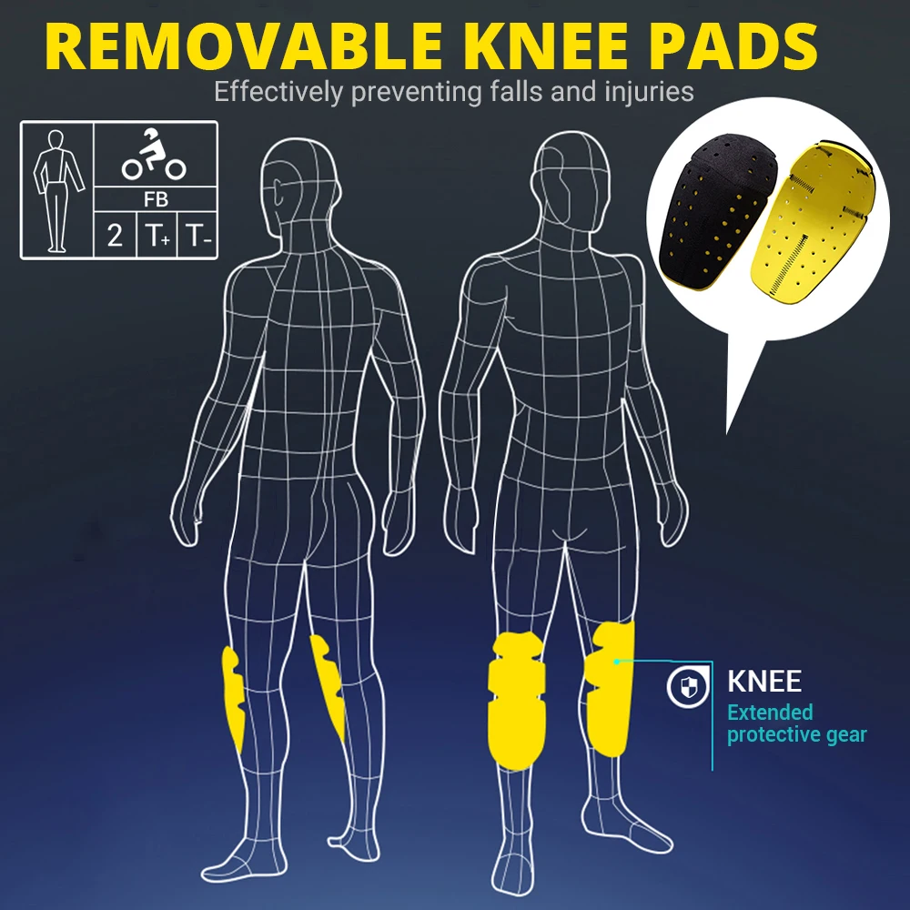 Jaket Motocross Tahan Air Pria Jaket Motor Pria Jaket Balap Celana Motor yang Dapat Dipakai Pakaian Moto dengan Perlindungan EVA