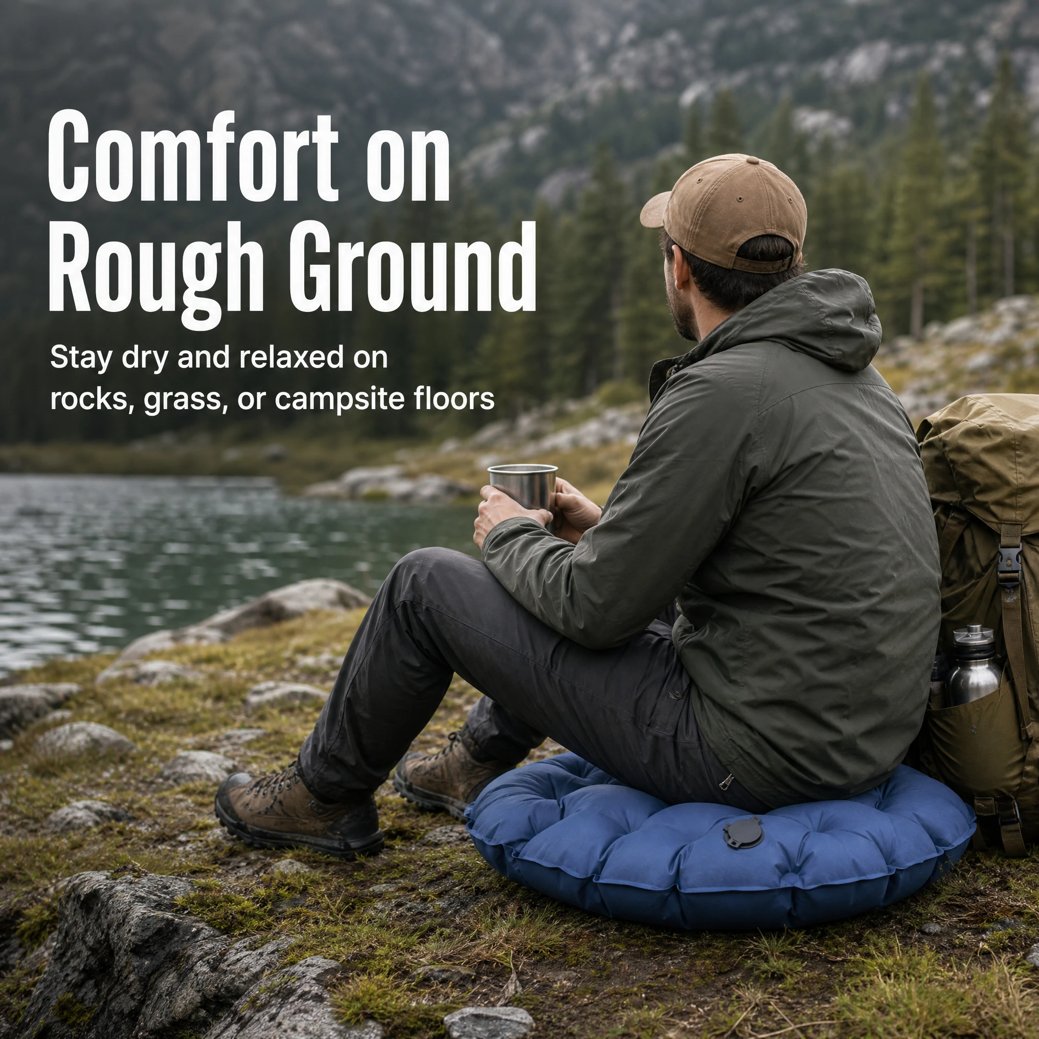 Outdoor Furniture Pads - 75D Polyester Pongee Inflatable Seat Cushion