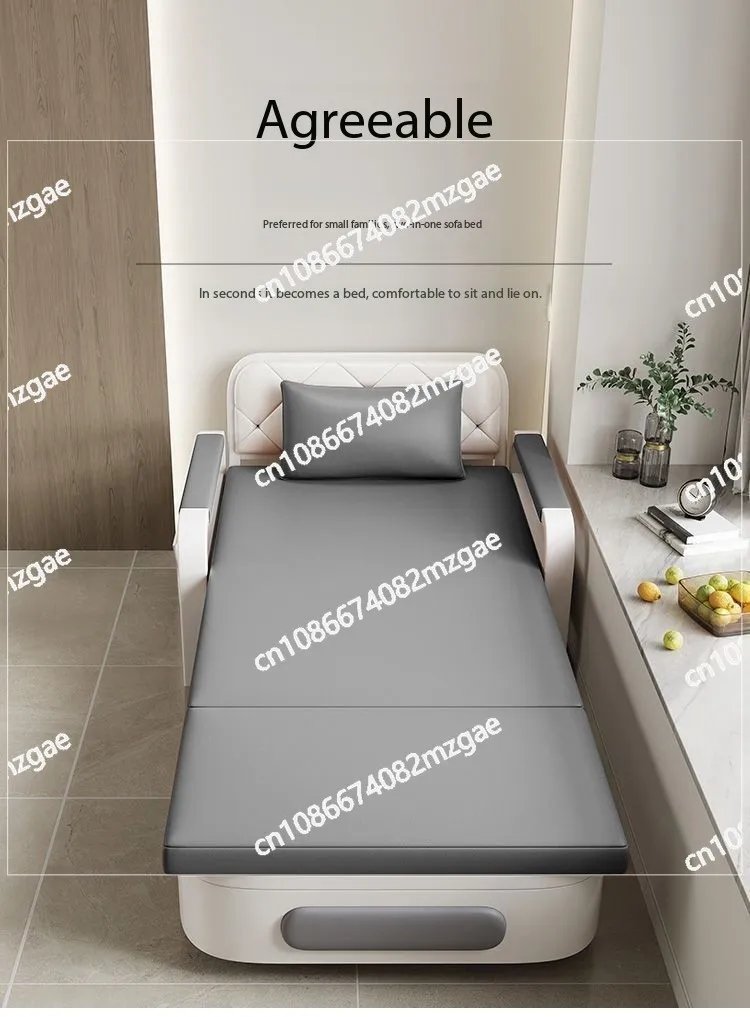 Compact All-in-One Foldable Sofa Bed with Metal Frame, Dual-Purpose Furniture for Balcony and Small Living Room