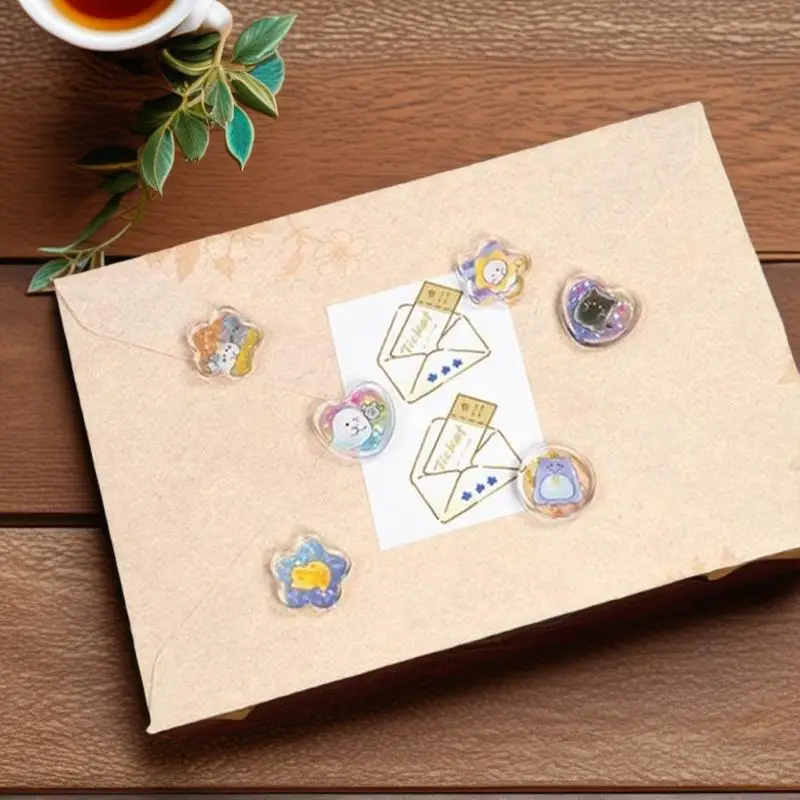 15 шт. блестящие 3D лазерные наклейки на чехол для телефона с животными в форме сердца Y2K наклейки