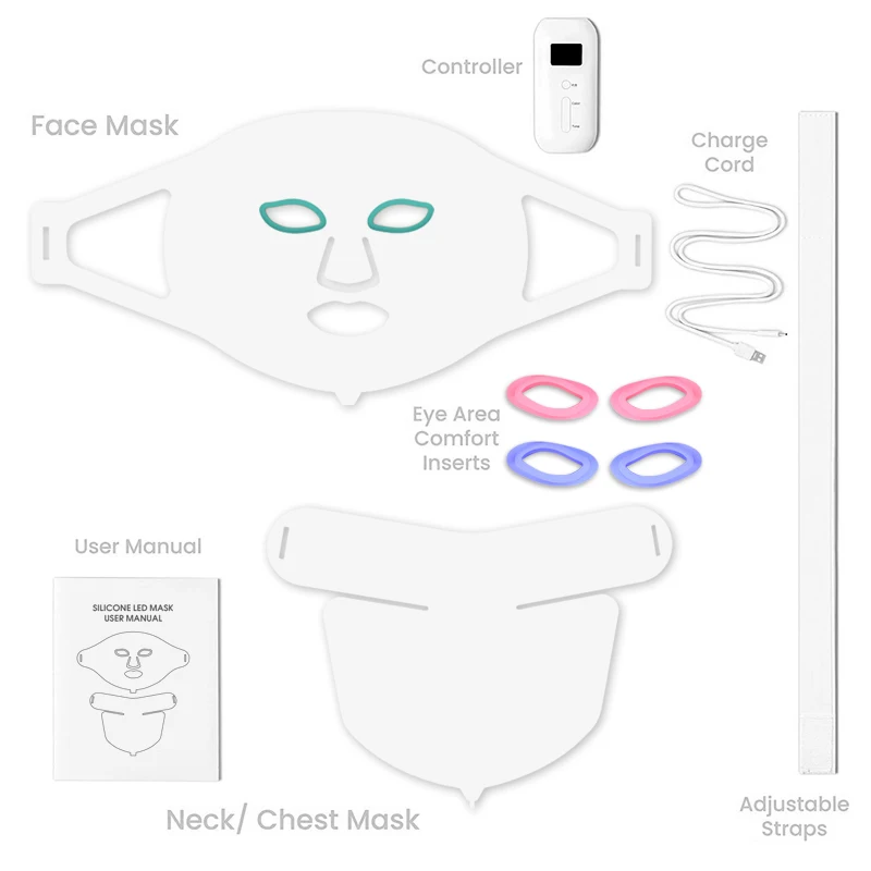 led face photon mask 7 color silicone led facial mask for face and neck beauty red light therapy mask