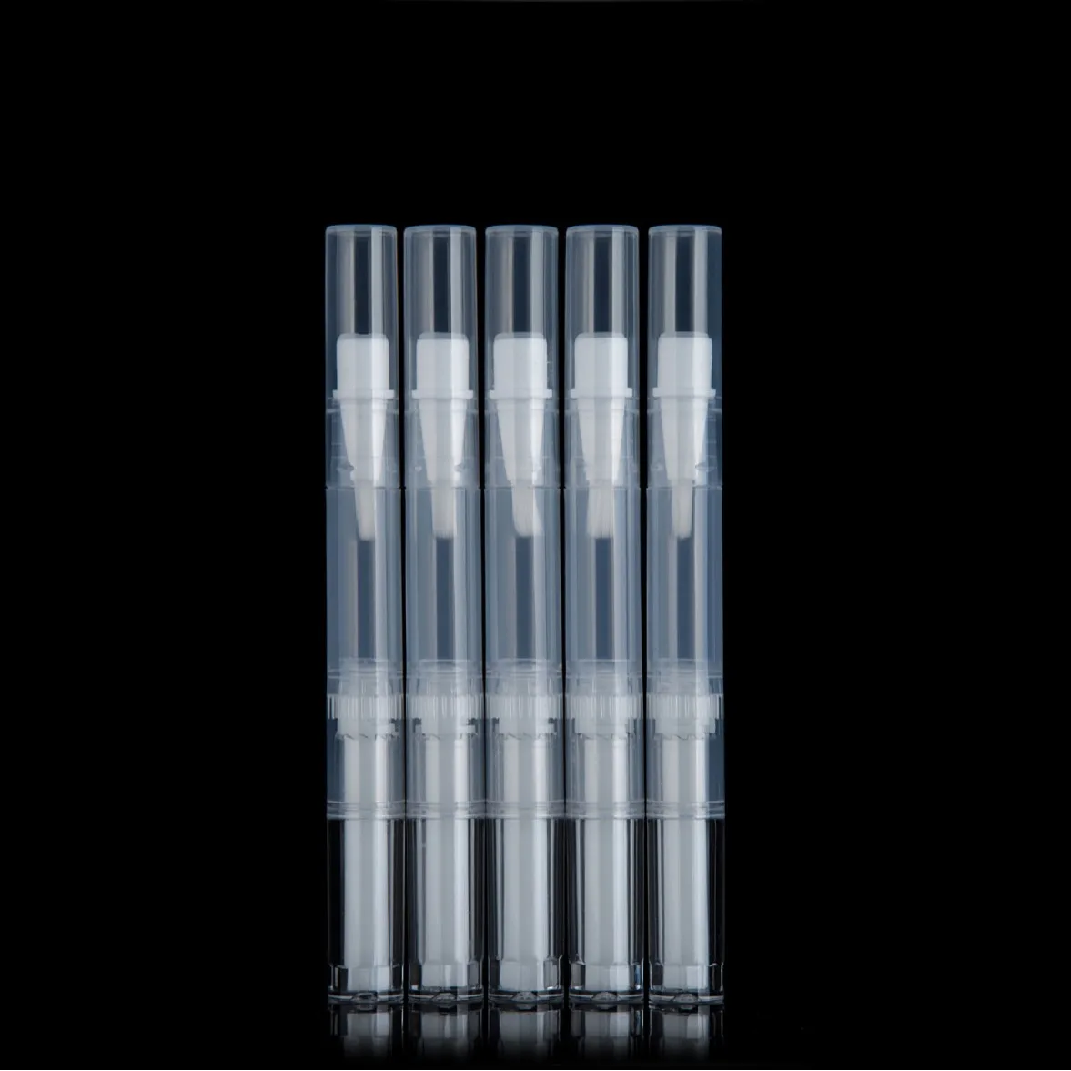 5Pcs 3ml Transparent Twist Nail Twist Pens Empty Transparent Nail Oil Pen With Brush Cosmetic Container Pen Lip Gloss Tubes