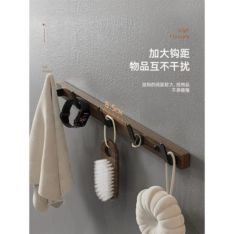 Hanger Wall Hook for Bathroom And Kitchen Walnut Gilded Coat Racks Multi Hooks for Hat Robe Key Bag Heavy Wall Hanger