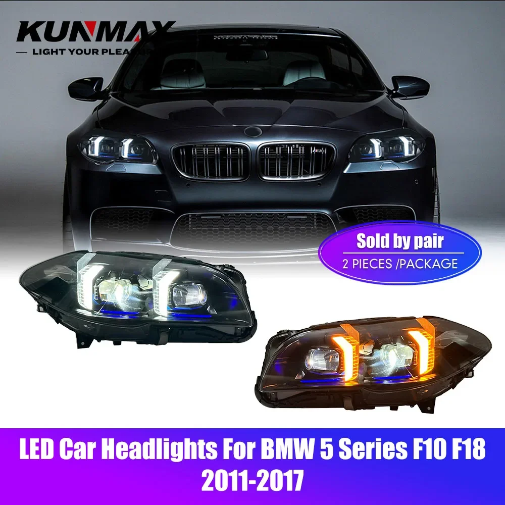 Pair Of LED Car Headlight Assembly For BMW 5 Series F10 F18 2010-2017 Plug and Play Front Head Lamp Tuning Headlights