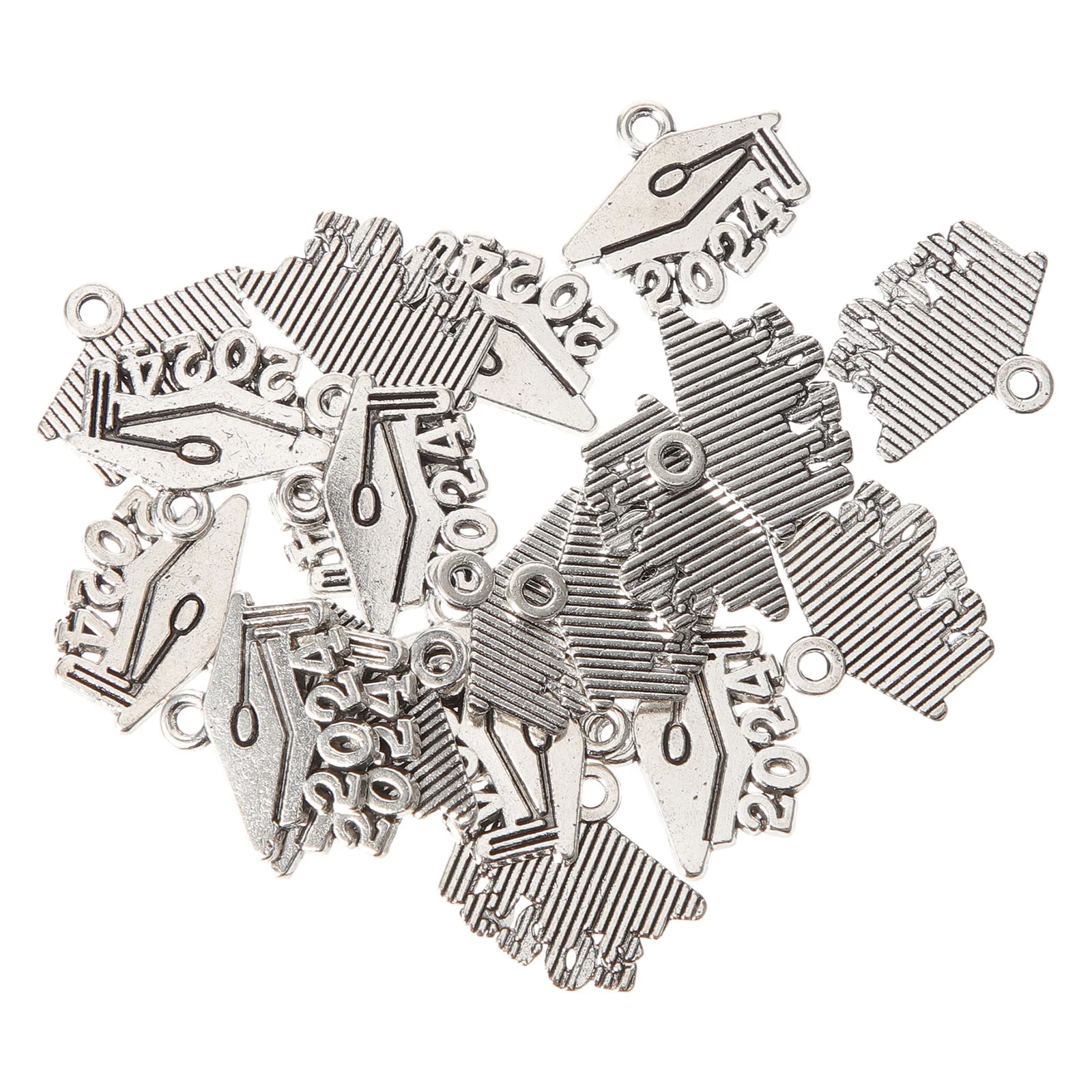 

20 Pcs 2024 Doctor's Cap Hanger Bracelet Charms Graduation Earrings Tassel Jewelry