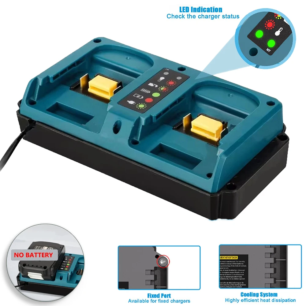 

Запчасти для электроинструментов для литиевой батареи Makita 14,4 В 18 В DC18RD, портативное быстрое зарядное устройство BL1830 BL1860B BL1850B BL1430 BL1460 DC18RC