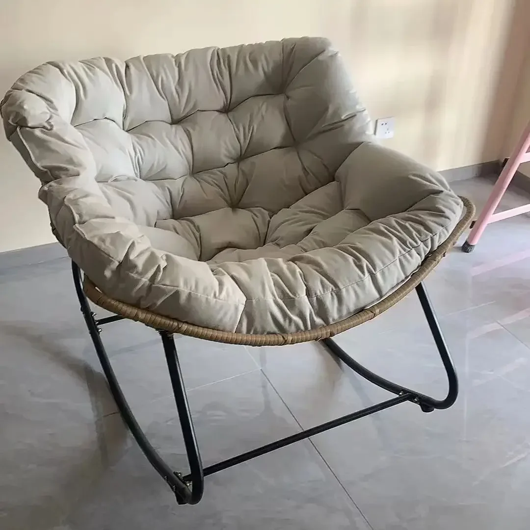 Rattan rocking chair Internet celebrity leisure lunch break chair Living room balcony Home adult children recliner Lazy sofa