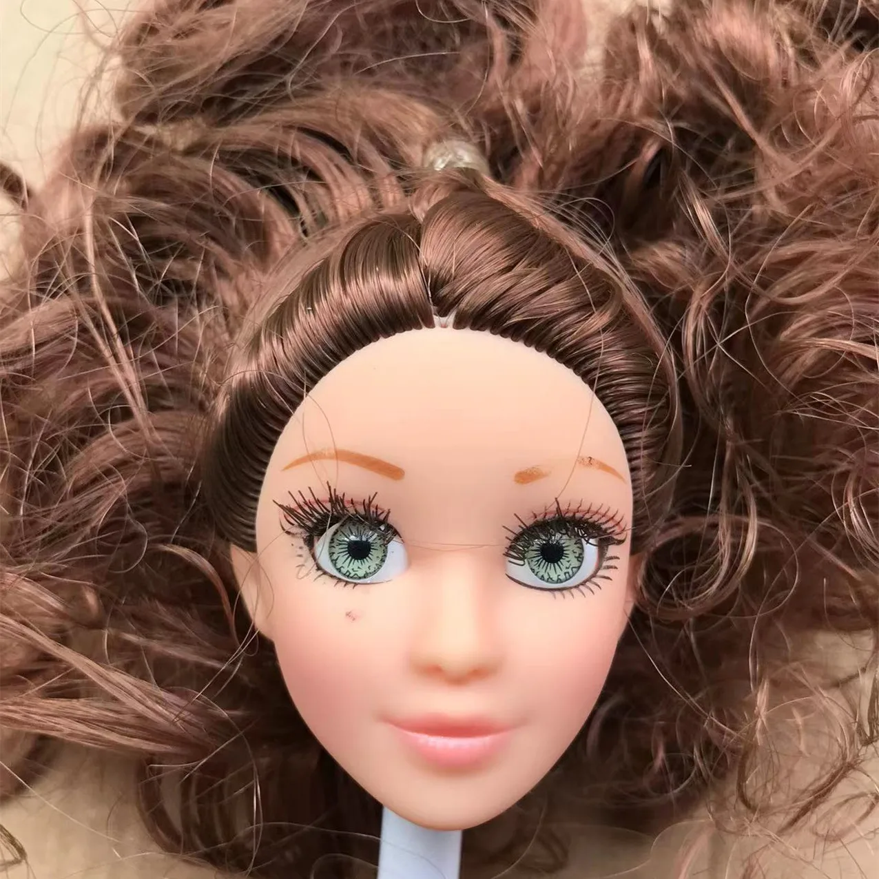 Gläser Augen mit echten Wimpern Puppenköpfe Bunte weiche Puppenteile Weiße Haut Puppenzubehör Mädchen Geschenk Spielzeugfiguren – Detail 22