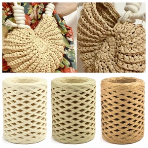 100M Benang Jerami Rafia Alami Tali Kertas Rumput Rajutan Tangan untuk DIY Tali Tas Pantai Sunhat Tali Kemasan Hadiah Kue Tali 6 benang kue penjualan terbaik - №