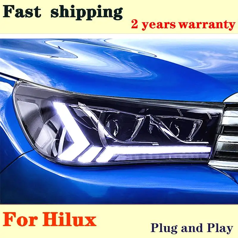 

Car LED Head Lamp For Toyota Hilux Headlights 2015-2020 DRL Turn Signal Lights Refit Revo Vigo Headlamp Auto Accessories