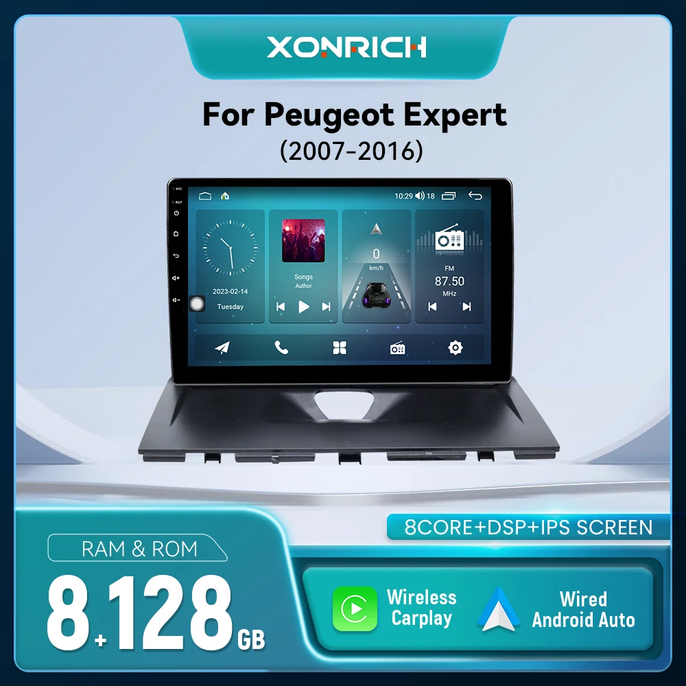 

9-дюймовый Android-плеер для автомобиля Peugeot Expert 2007-2016 с беспроводным CarPlay, Android Auto, GPS-навигацией, 4G, Wi-Fi и IPS-экраном