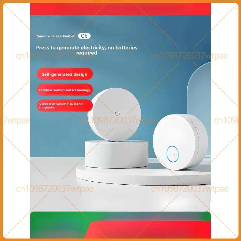 For linptech Self‑powered Wireless Doorbell, No‑plug‑in Smart Remote Bell, Elderly Call Alert For Home