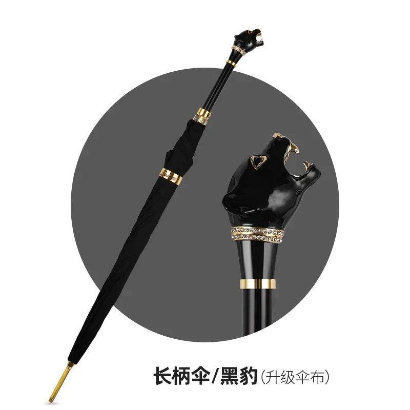 Large Long Handle Umbrella Silver Head Skull Creative Sun Umbrella Windproof Japanese Double Paraguas Men Business Gifts SY425