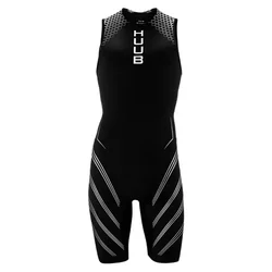 Triathlon Skinsuits uomo senza maniche tuta da Ciclismo Ciclismo Team Road Bicycle Clothes Back Zipper Bike Jersey tuta Trisuit