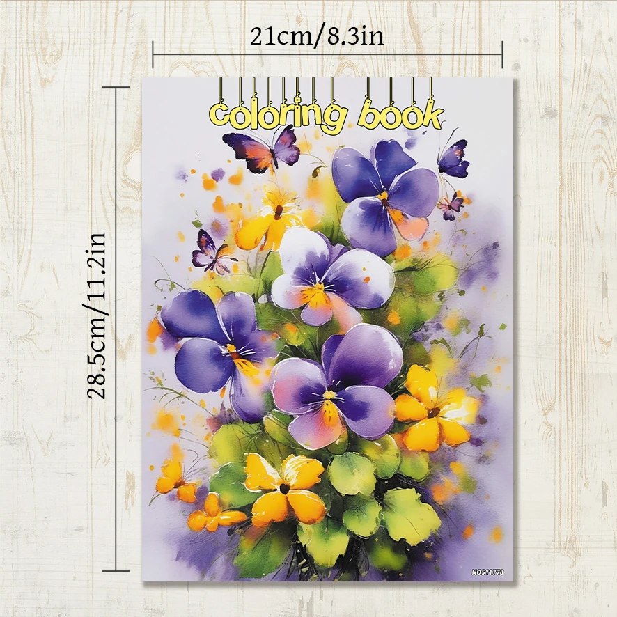 Flower Coloring Book - 8.3×11.2 Inches, 22 Pages. Ideal for Botanical Relaxation, Stress, & Gifting to Family/Friends