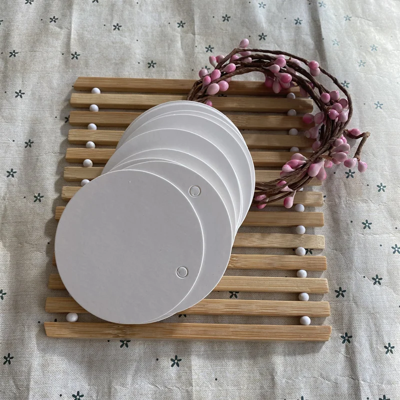 100pcs 7cm Blank Kraft Paper Tag Round Paper Vintage Gift Tag Sewing DIY Craft Supplies Garment Tag Wedding Party Label Card
