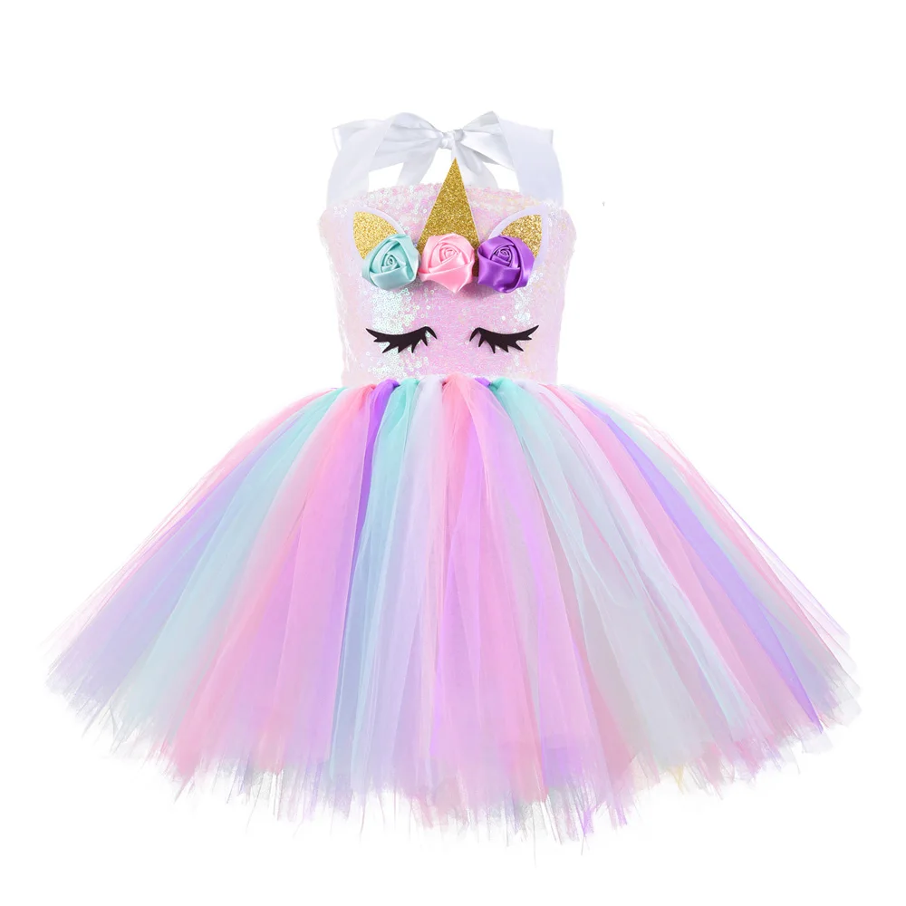 Peuter Baby Meisje Eenhoorn Bloem Doop Jurk Voor Meisjes Verjaardagsfeestje Bruiloft Kleding Tutu Pluizige Gown Voor Halloween Kostuum