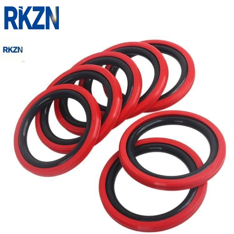 10pcs PU Glyd Ring Seal Red Polyurethane Hydraulic Cylinder Bilateral Piston Wear-Resistant Bore Seal