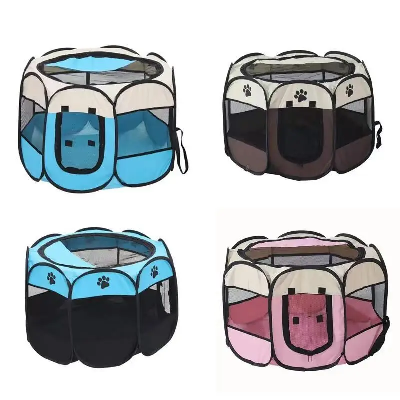 Large Portable Foldable Octagonal Pet Tent Kennel Outdoor Easy Operation Puppy Shelter Dog Cage Cat Fence Puppy House