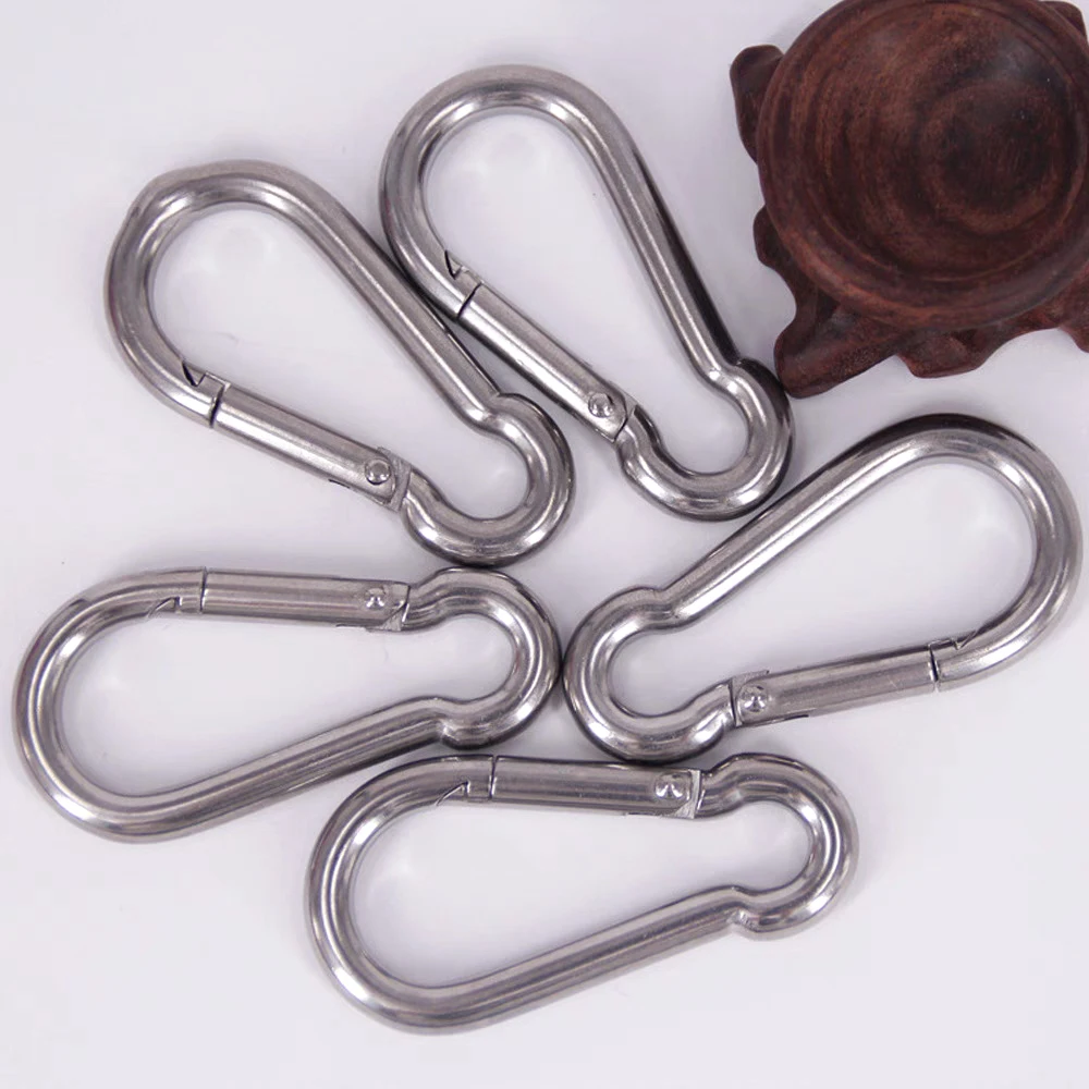 Mini Carabiner Keychain Alluminum Alloy D Type Buckle Spring Snap Clip Hooks Keychain Carabiner Keys Camping Backpack Buckle