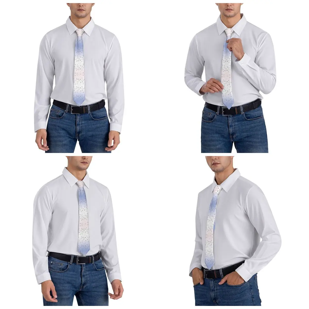 Sneeuwvlokken Stropdas voor Heren Zijde Polyester 8cm Stropdassen Bruiloft Accessoires Stropdas Klassieke Gravatas