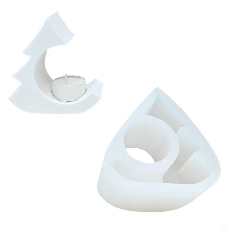 

K43F Silicone Mold Christmas Tree House Base Mould Home Decorations Ornaments