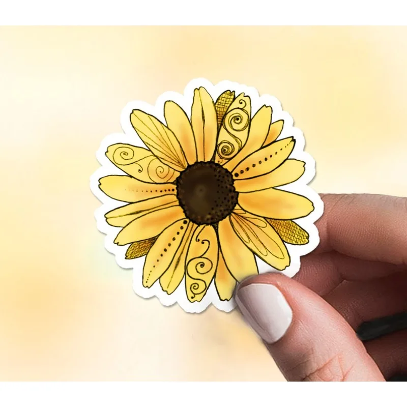 Black eyed Su Hua watercolor sticker - suitable for laptops and laptop decorations, the perfect gift for nature enthusiasts