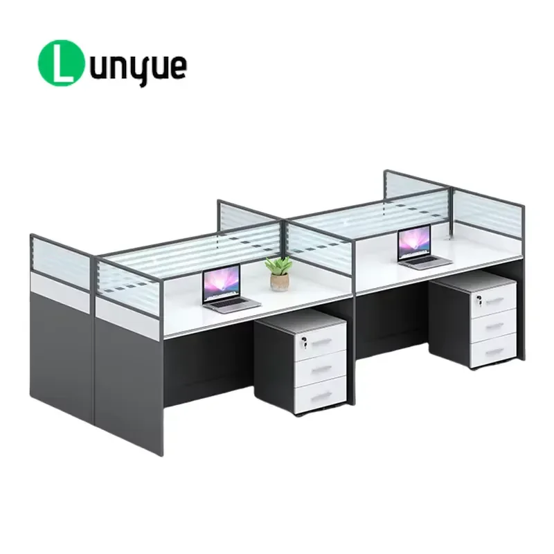 Modern Height Adjustable Staff Reception Computer Desk Modular Office Partition Workstation for Home Business Use Space