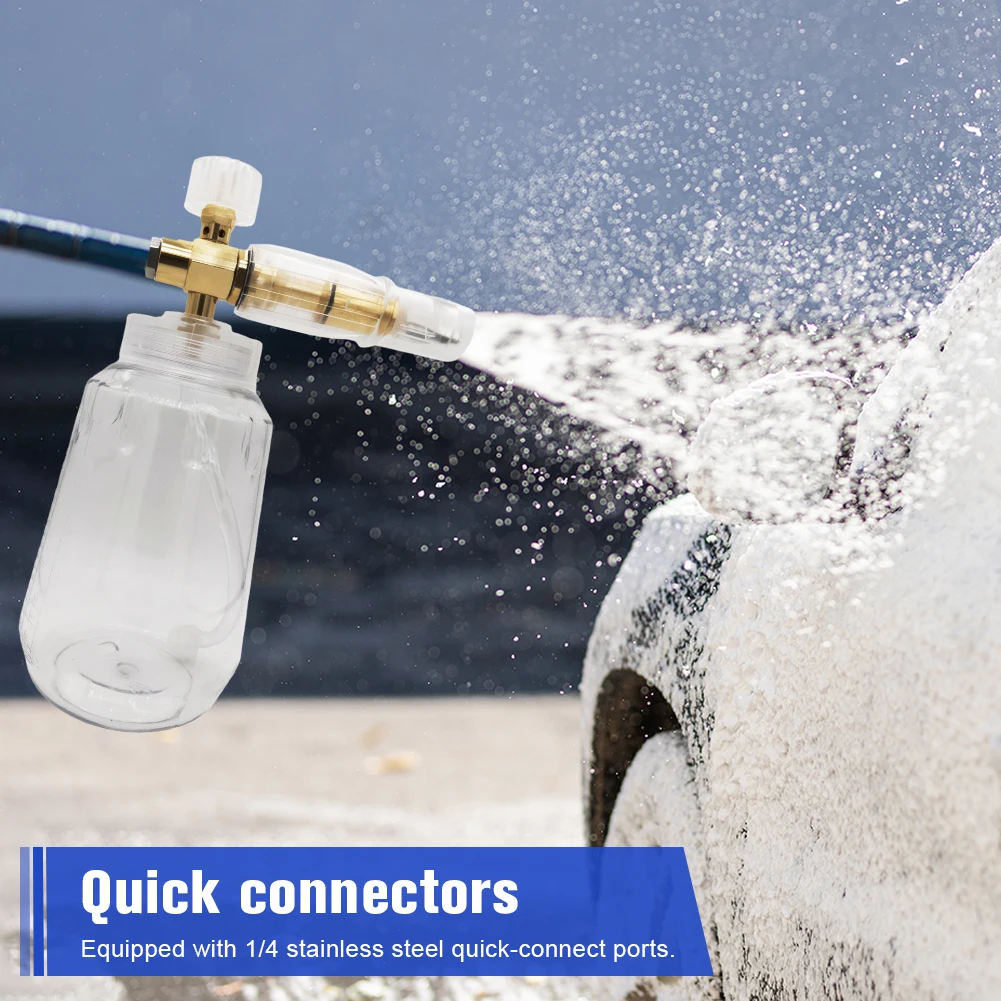 بخاخ رغوة السيارة مع ملحقات غسالة الضغط ذات الموصل السريع، مسدس رغوة الرش المحمول المحمول لغسيل السيارات وتنظيفها