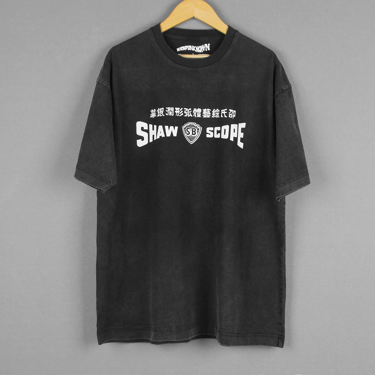 Shaw Brothers T-Shirt Film Shaw Scope Chinese HK Movie Golden Harvest Black Washed Long Sleeves Cotton Tee Shirt